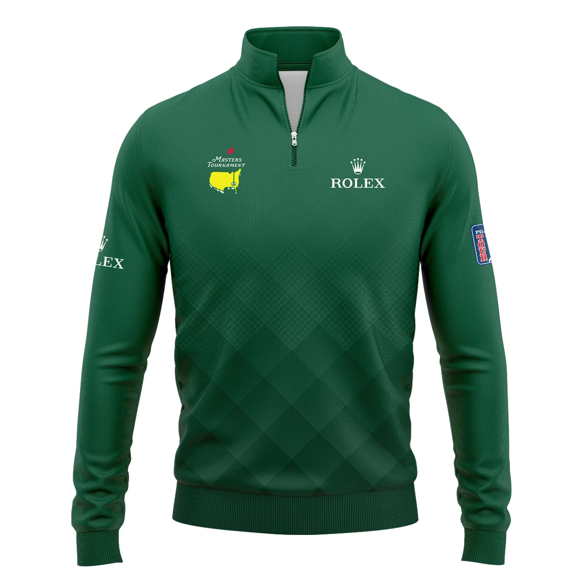 Masters Tournament Rolex Gradient Dark Green Pattern Quarter-Zip Jacket Style Classic Quarter-Zip Jacket