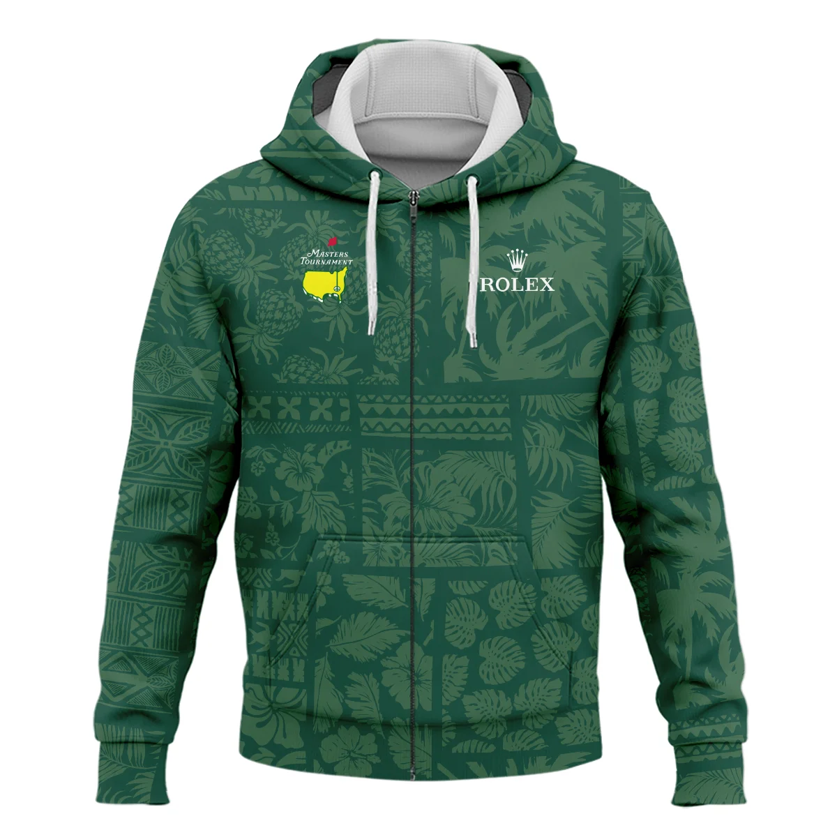 Masters Tournament Rolex Hawaiian Style Fabric Patchwork Zipper Hoodie Shirt Style Classic Zipper Hoodie Shirt