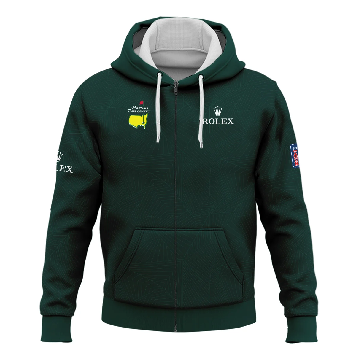 Masters Tournament Rolex Pattern Sport Jersey Dark Green Zipper Hoodie Shirt Style Classic Zipper Hoodie Shirt