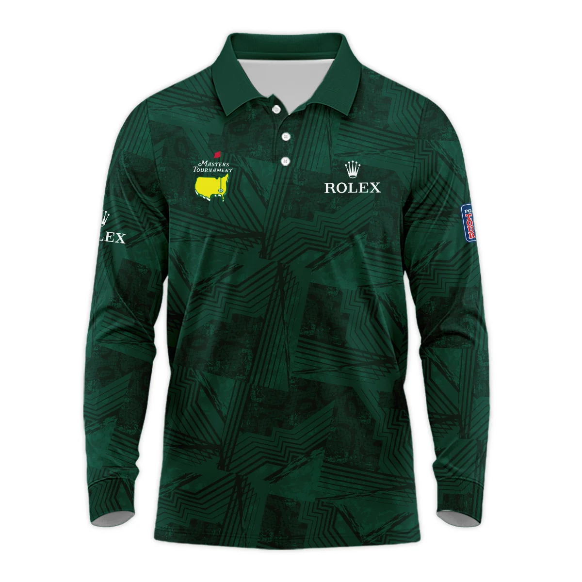 Masters Tournament Rolex Sublimation Sports Dark Green Long Polo Shirt Style Classic Long Polo Shirt For Men