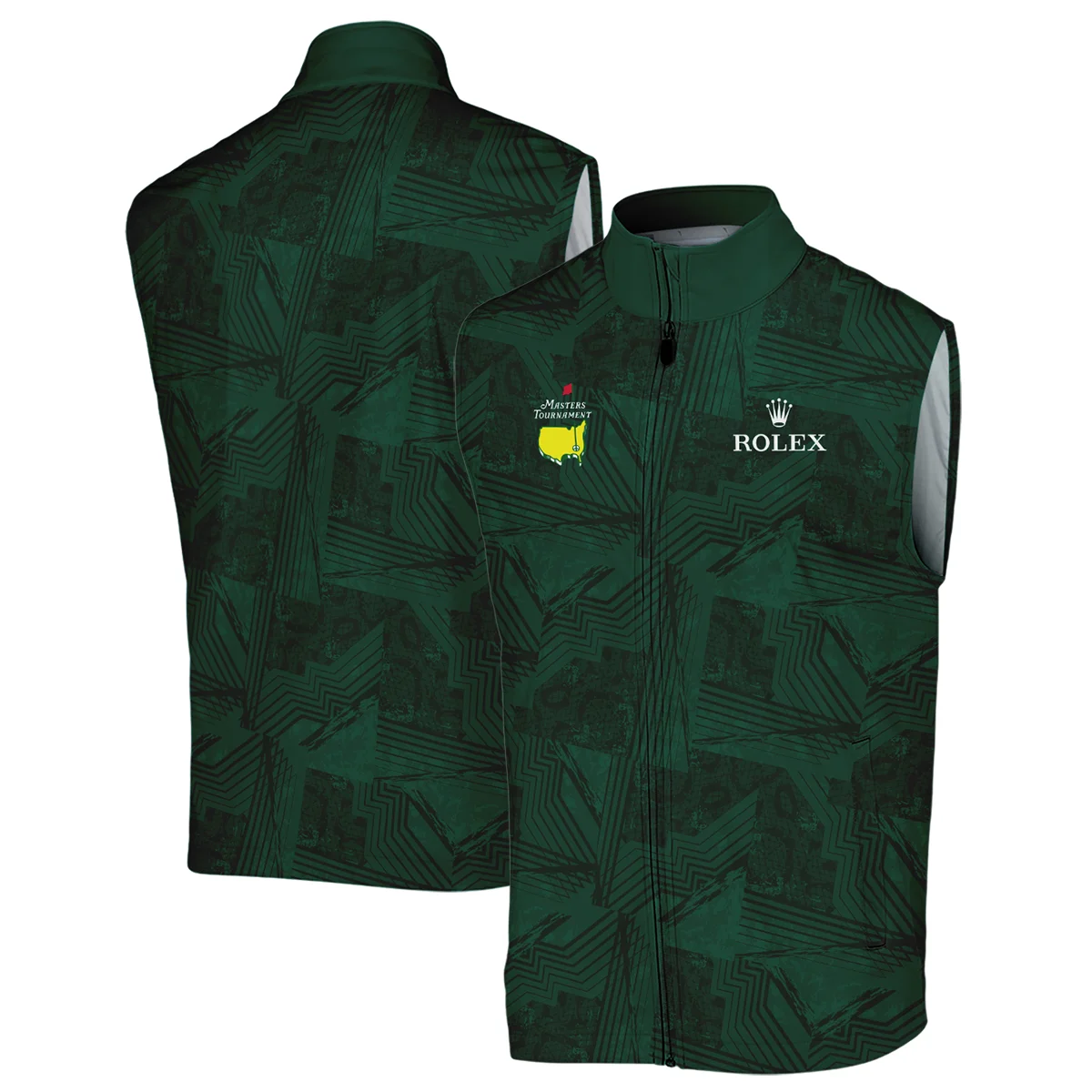 Masters Tournament Rolex Sublimation Sports Dark Green Sleeveless Jacket Style Classic Sleeveless Jacket