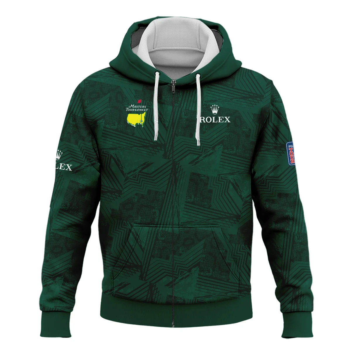 Masters Tournament Rolex Sublimation Sports Dark Green Zipper Hoodie Shirt Style Classic Zipper Hoodie Shirt