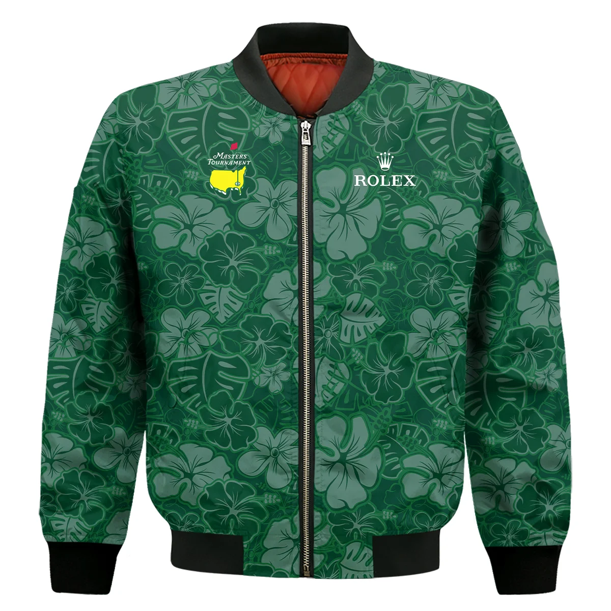 Masters Tournament Rolex Tileable Seamless Hawaiian Pattern Bomber Jacket Style Classic Bomber Jacket