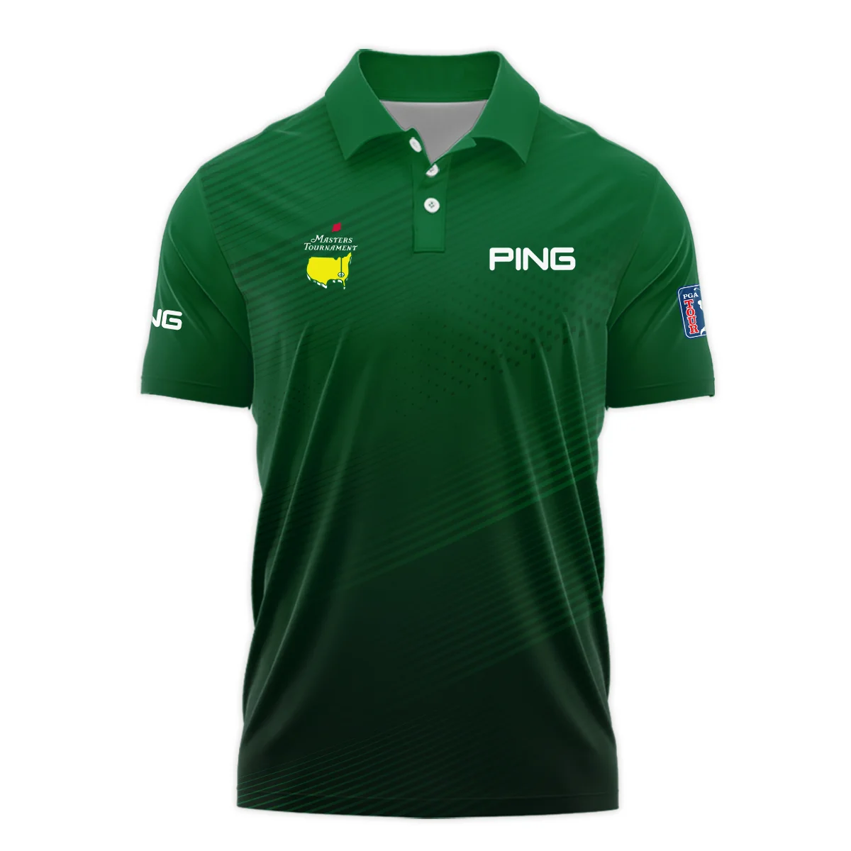 Masters Tournament Stripe Gradient Dark Green Abstract Pattern Ping Polo Shirt Style Classic Polo Shirt For Men