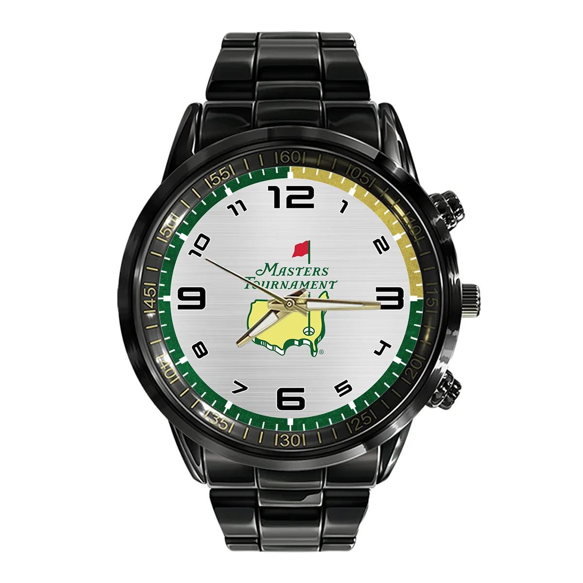 Metalic Pattern Masters Tournament Black Stainless Steel Watch Style Classic