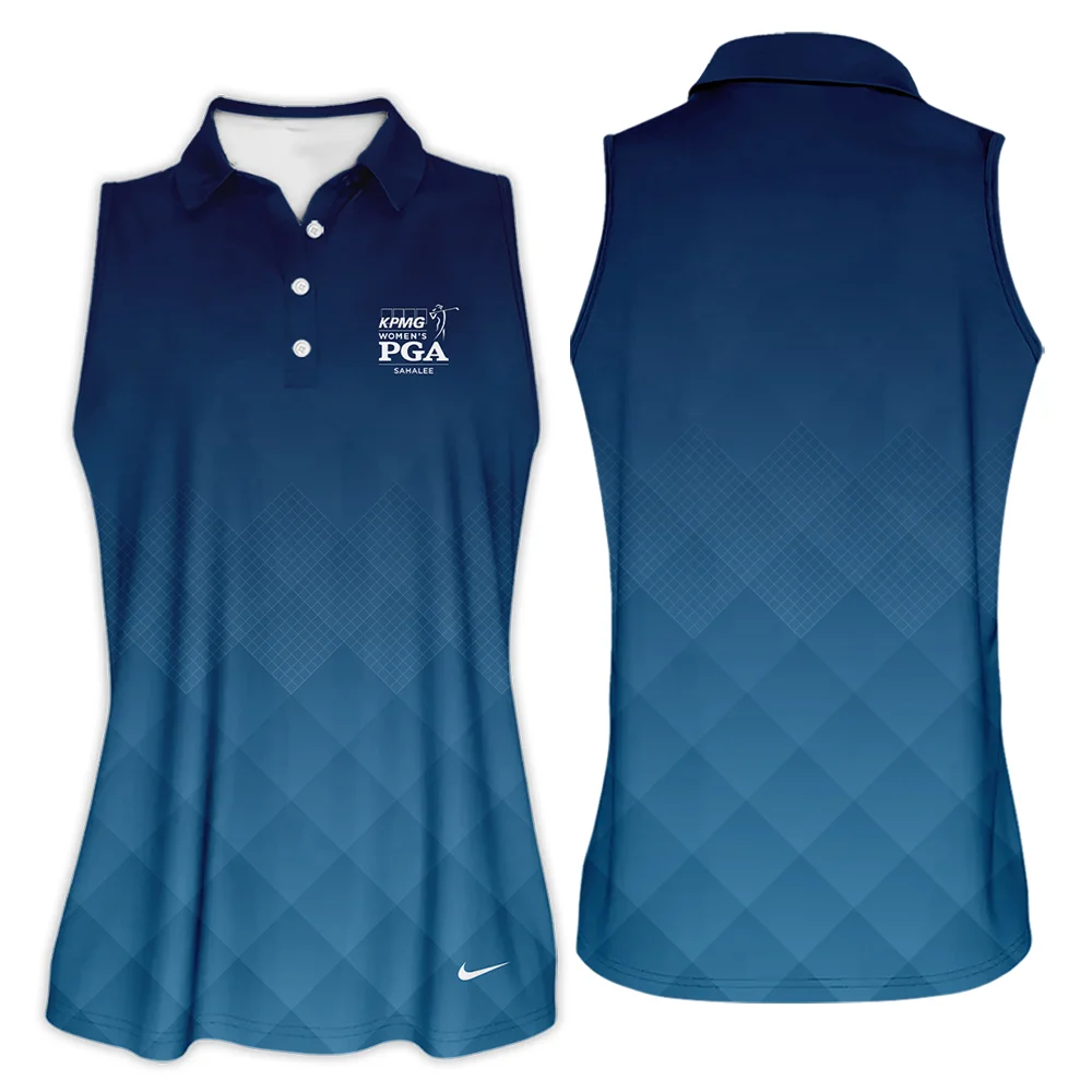 Nike 2024 KPMG Women's PGA Championship Blue Diamond Abstract Sleeveless Polo Shirt