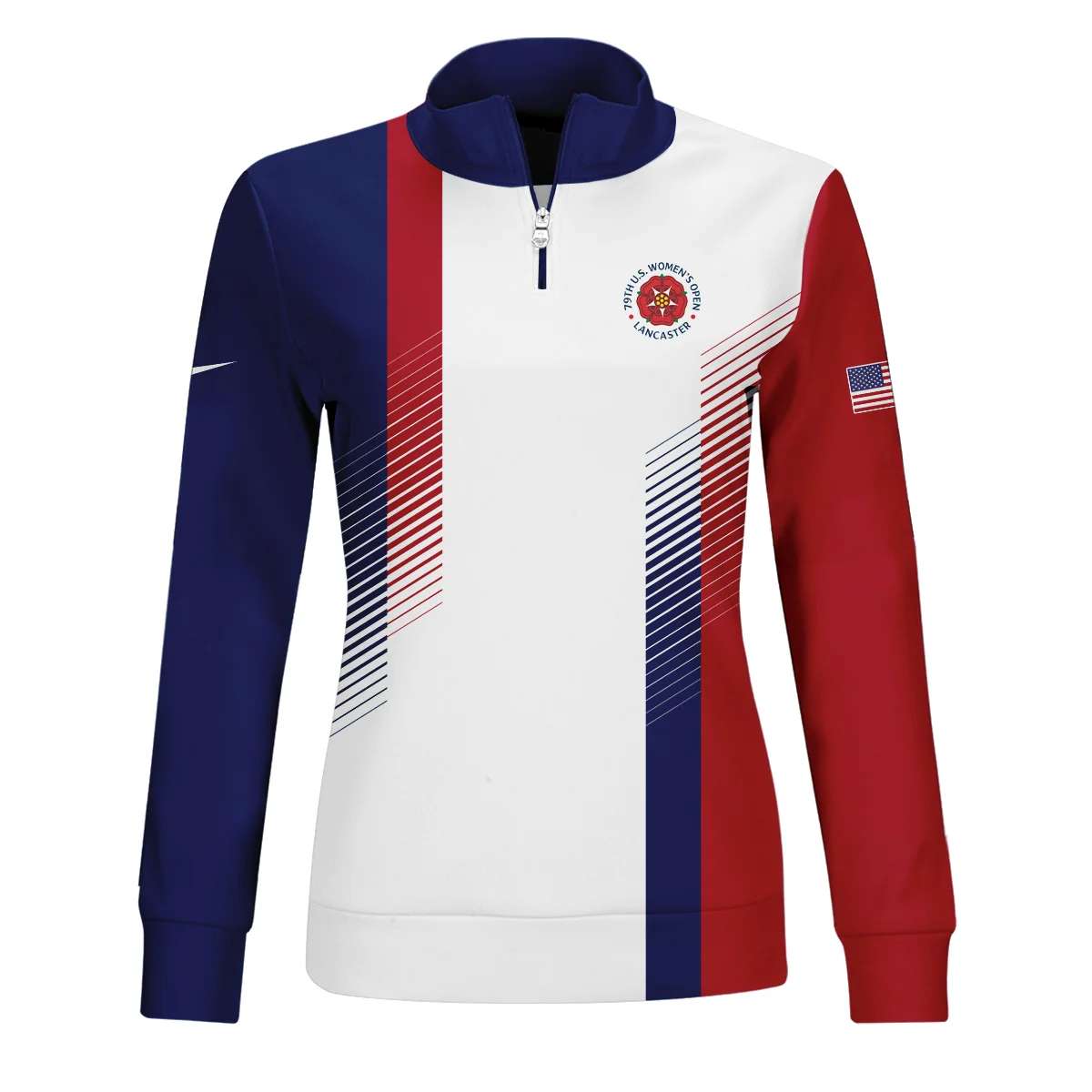 Nike 79th U.S. Women’s Open Lancaster Blue Red Abstract Quater Zip Women