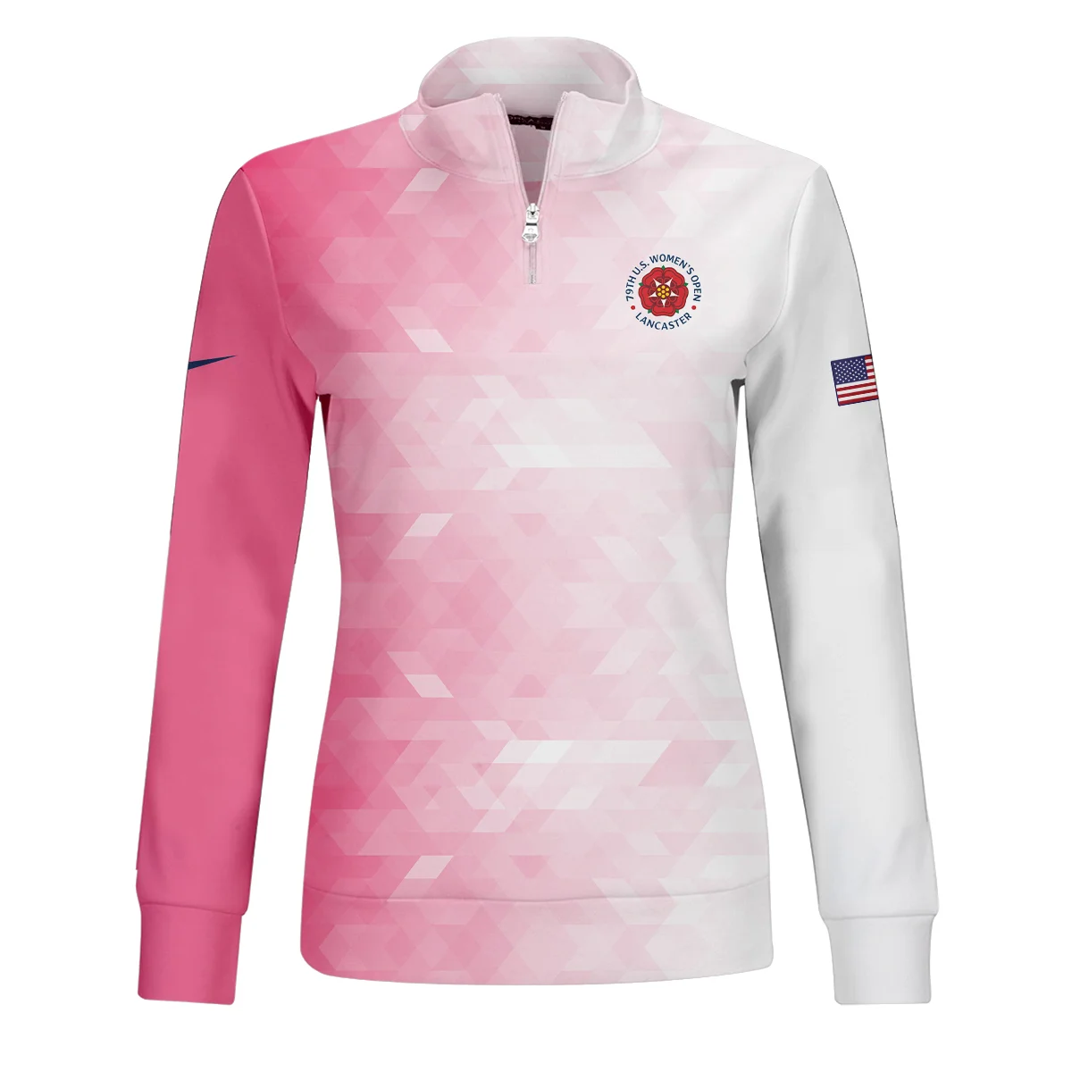 Nike 79th U.S. Women’s Open Lancaster Pink Abstract Background Quater Zip Women