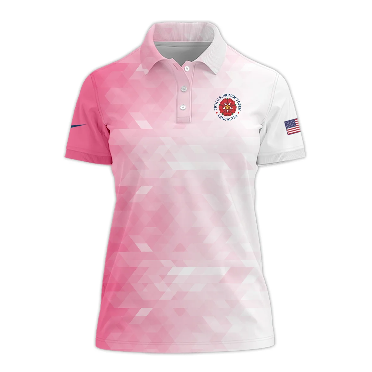 Nike 79th U.S. Women’s Open Lancaster Pink Abstract Background Short Polo Shirt