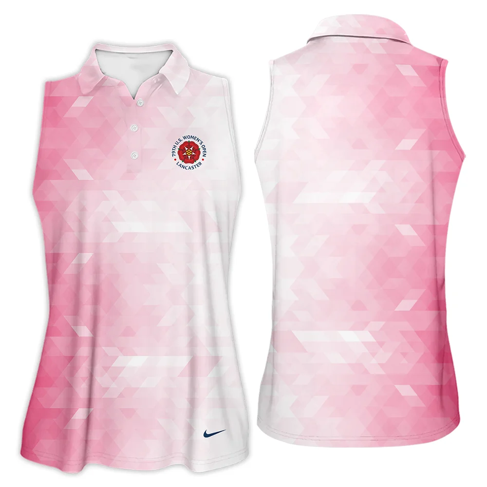 Nike 79th U.S. Women’s Open Lancaster Pink Abstract Background Sleeveless Polo Shirt