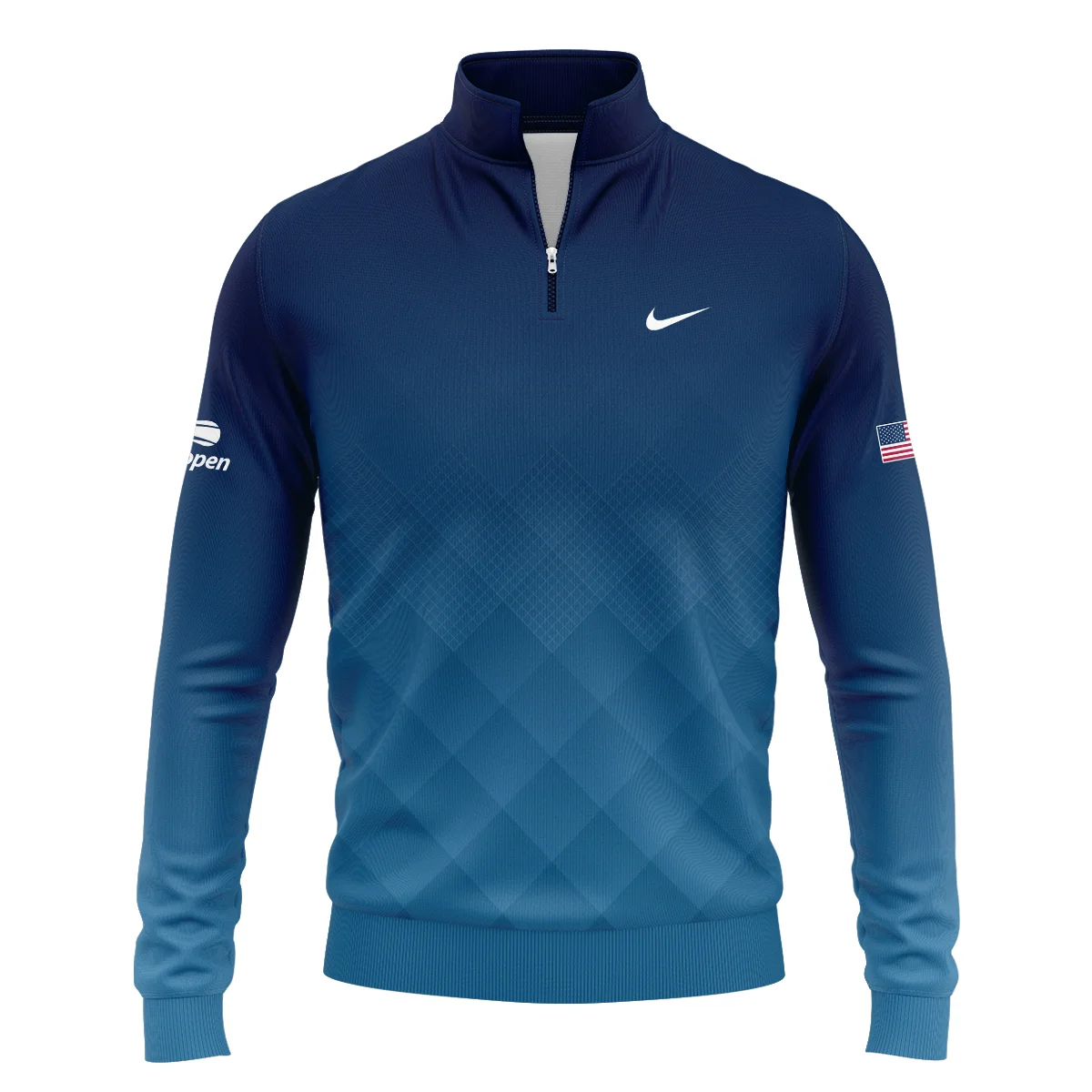 Nike Blue Abstract Background US Open Tennis Champions Quarter-Zip Jacket Style Classic Quarter-Zip Jacket