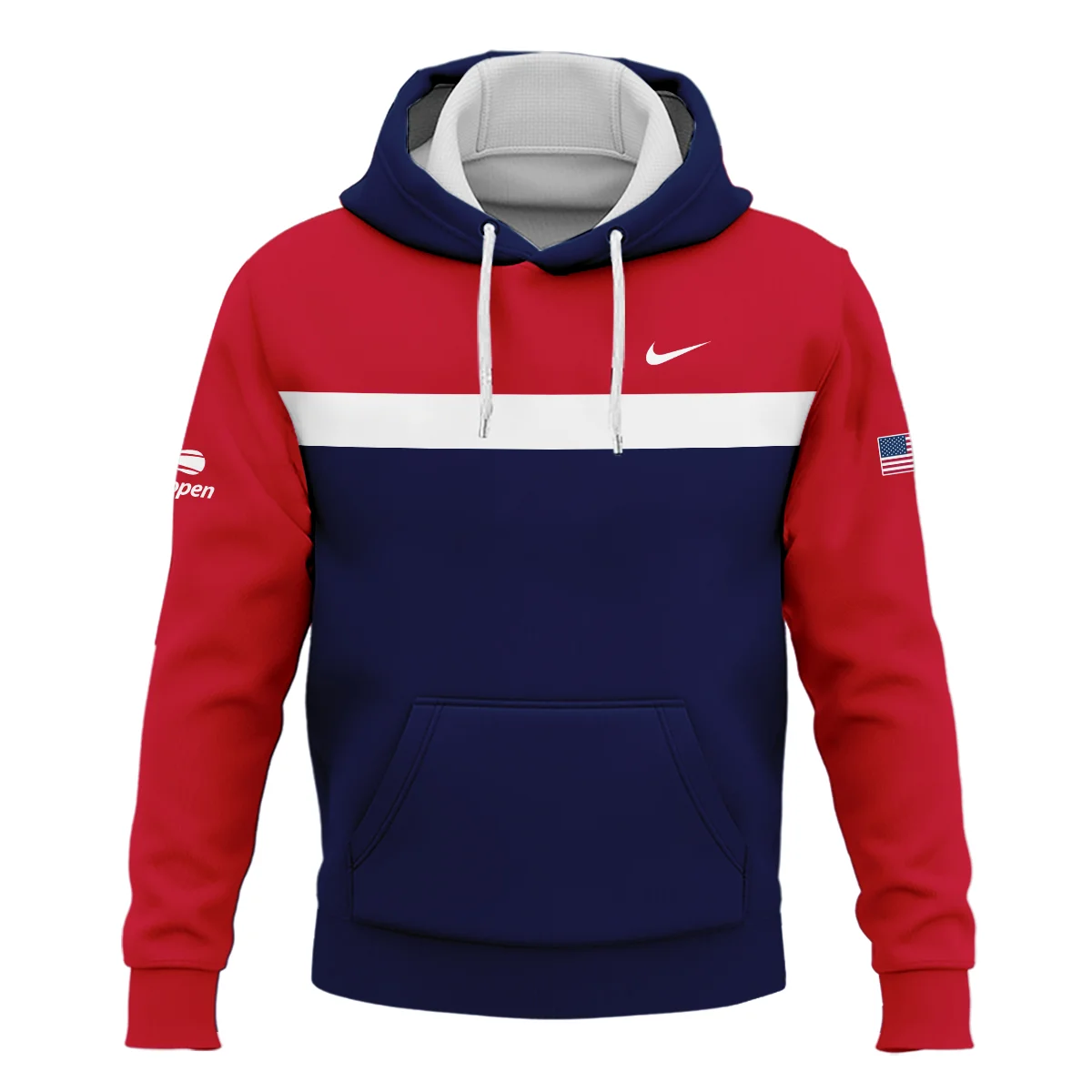 Nike Blue Red White Background US Open Tennis Champions Hoodie Shirt Style Classic Hoodie Shirt