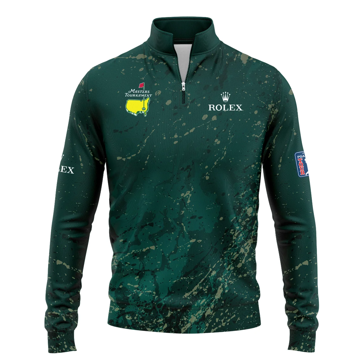 Old Cracked Texture With Gold Splash Paint Masters Tournament Rolex Quarter-Zip Jacket Style Classic Quarter-Zip Jacket