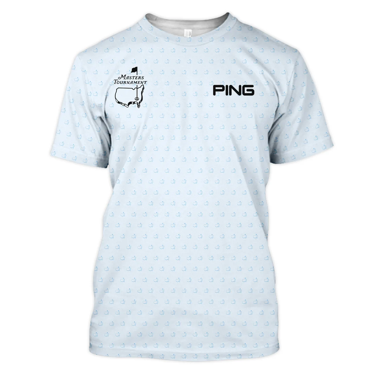 Pattern Masters Tournament Ping Unisex T-Shirt White Light Blue Color Pattern Logo  T-Shirt