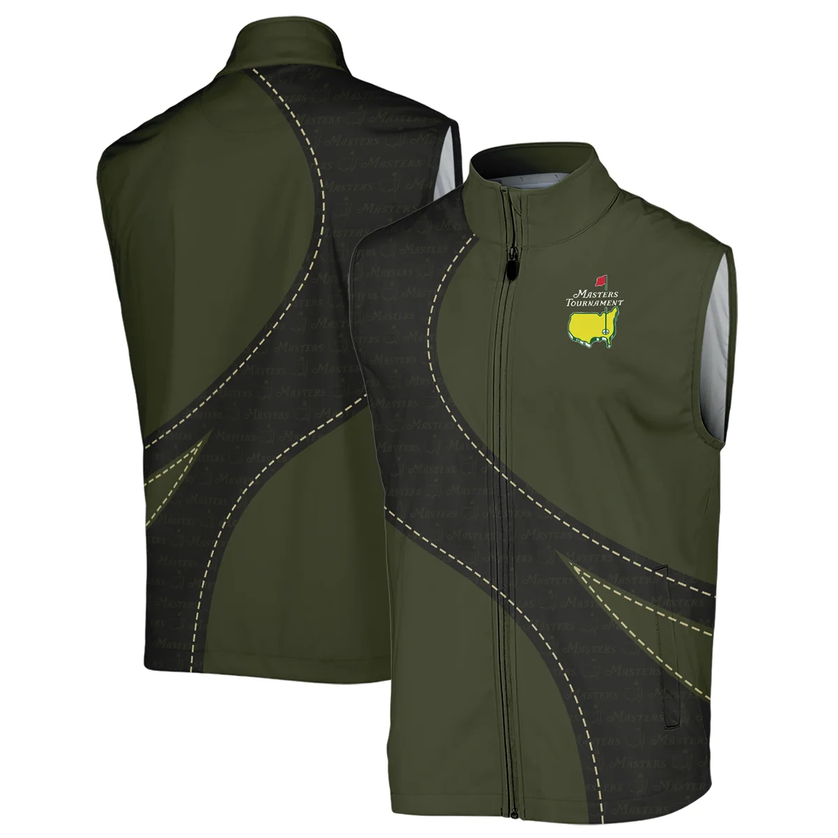 Pattern Military Green Masters Tournament Callaway Sleeveless Jacket Style Classic Sleeveless Jacket