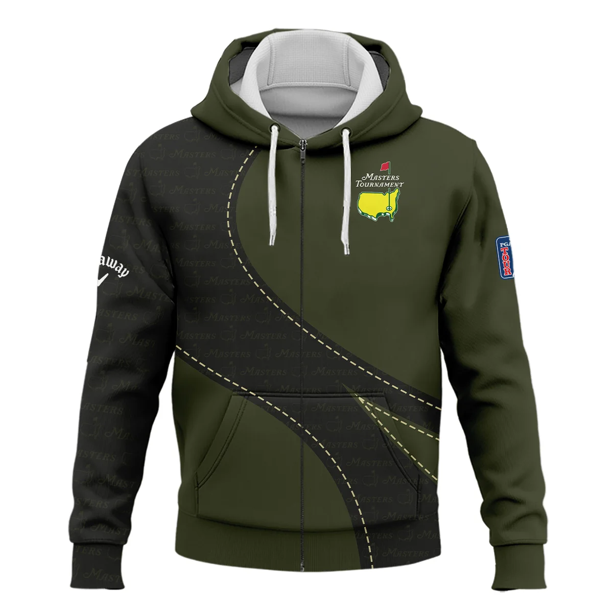 Pattern Military Green Masters Tournament Callaway Zipper Hoodie Shirt Style Classic Zipper Hoodie Shirt