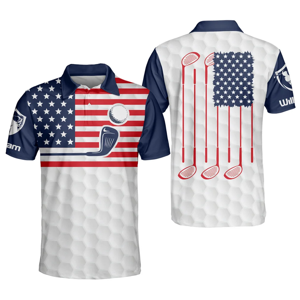 Personalized Golf Team Shirts for Men 3D Polo Proud American Flag Custom Shirts America Patriotic Polos GOLF Personalized Golf Team Shirts for Men 3D Polo Proud American Flag Custom Shirts America Patriotic Polos GOLF
