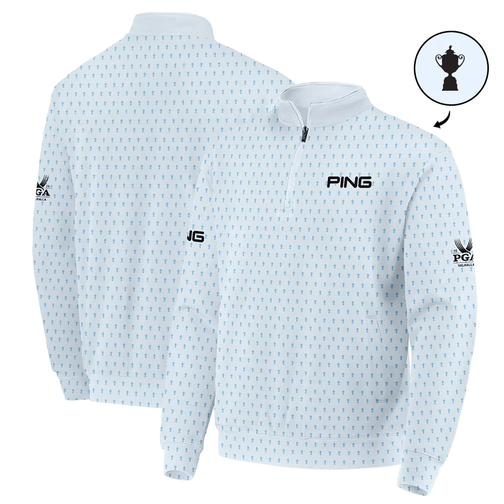 PGA Championship Valhalla Sports Ping Quarter-Zip Jacket Cup Pattern Light Blue Pastel All Over Print Quarter-Zip Jacket