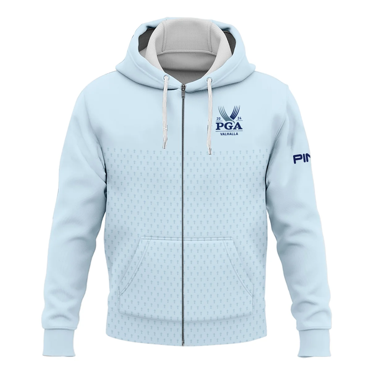 PGA Trophy Pattern Light Blue 2024 PGA Championship Valhalla Ping Zipper Hoodie Shirt Style Classic Zipper Hoodie Shirt