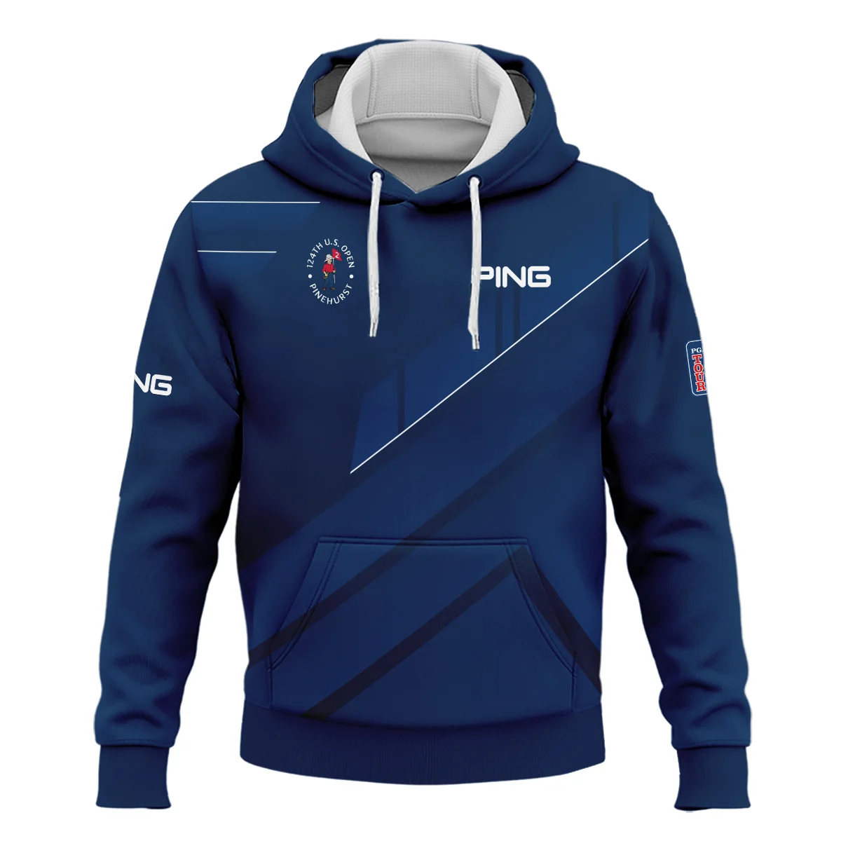 Ping 124th U.S. Open Pinehurst Blue Gradient With White Straight Line Hoodie Shirt Style Classic Hoodie Shirt