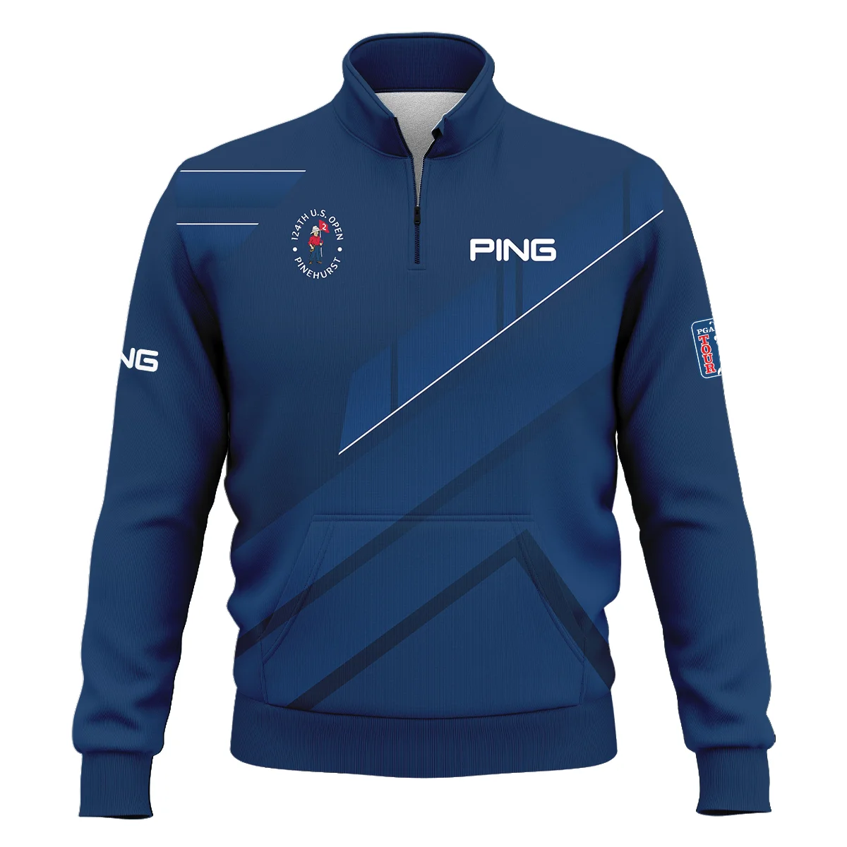 Ping 124th U.S. Open Pinehurst Blue Gradient With White Straight Line Style Classic Quarter Zipped Sweatshirt