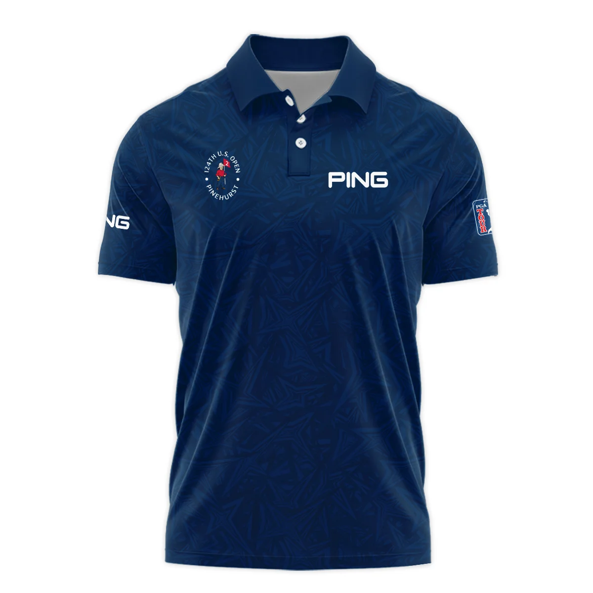 Ping 124th U.S. Open Pinehurst Stars Gradient Pattern Dark Blue Polo Shirt Style Classic Polo Shirt For Men