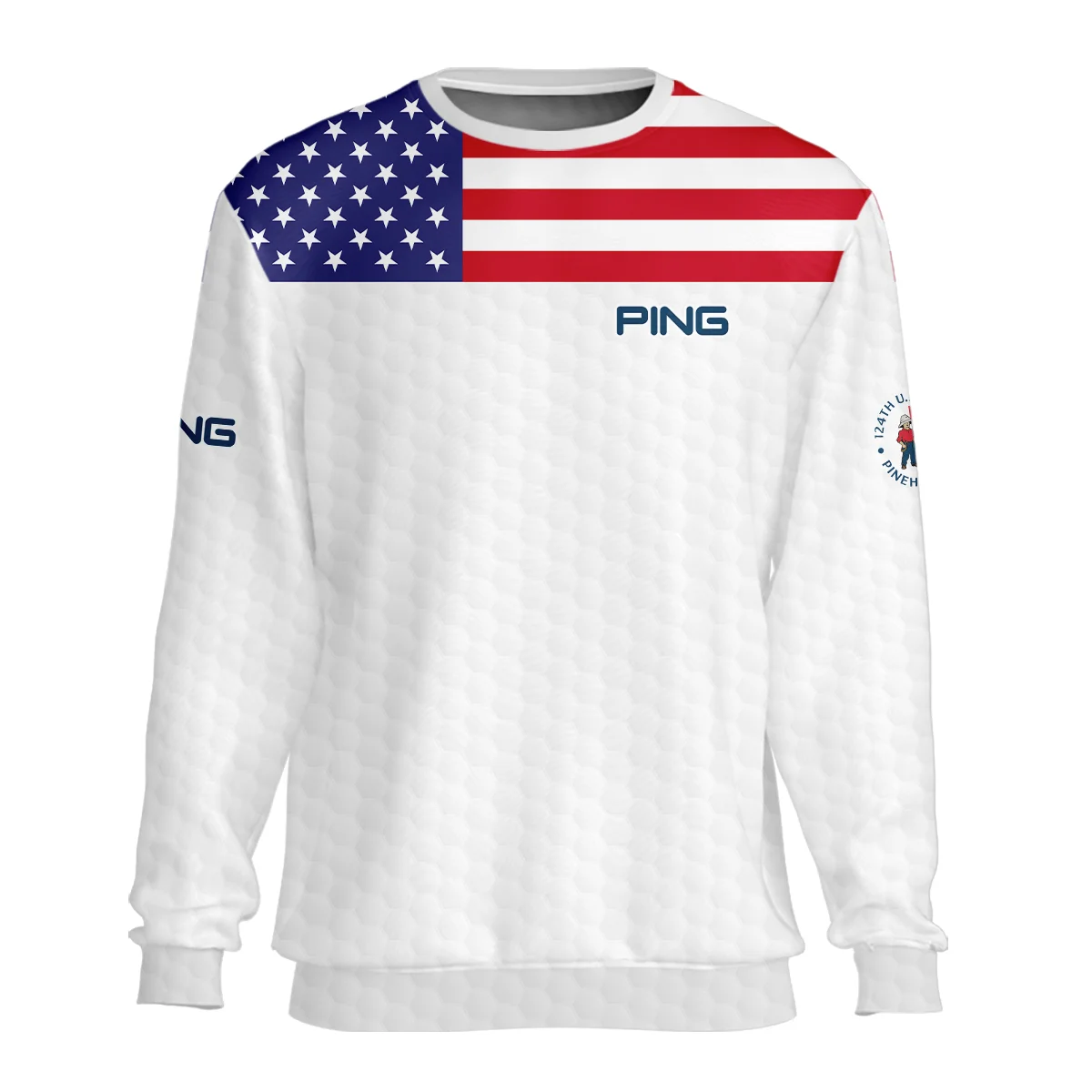 Ping 124th U.S. Open Pinehurst Unisex Sweatshirt USA Flag Golf Pattern All Over Print Sweatshirt