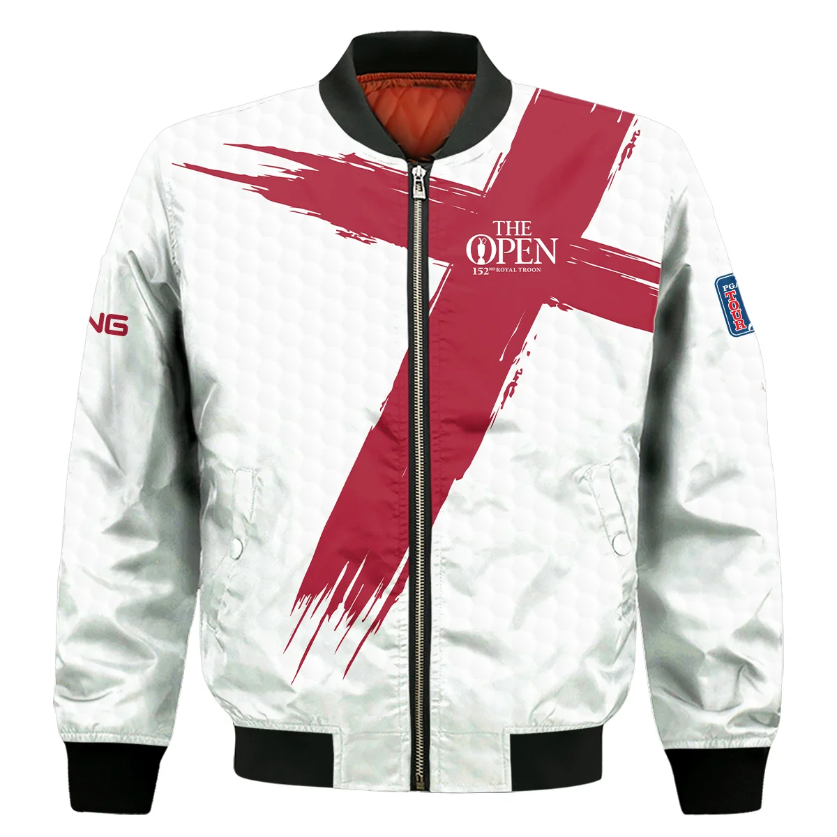 Ping 152nd The Open Championship Golf Sport Bomber Jacket Red White Golf Pattern All Over Print Bomber Jacket