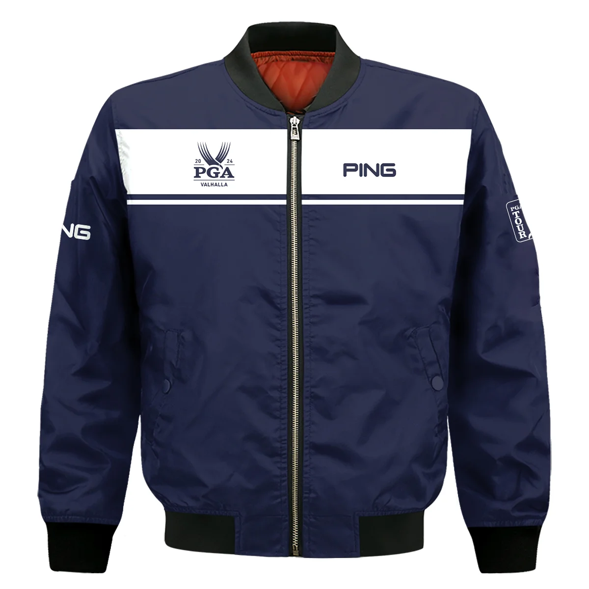 Ping 2024 PGA Championship Golf Bomber Jacket Sports Dark Blue White All Over Print Bomber Jacket