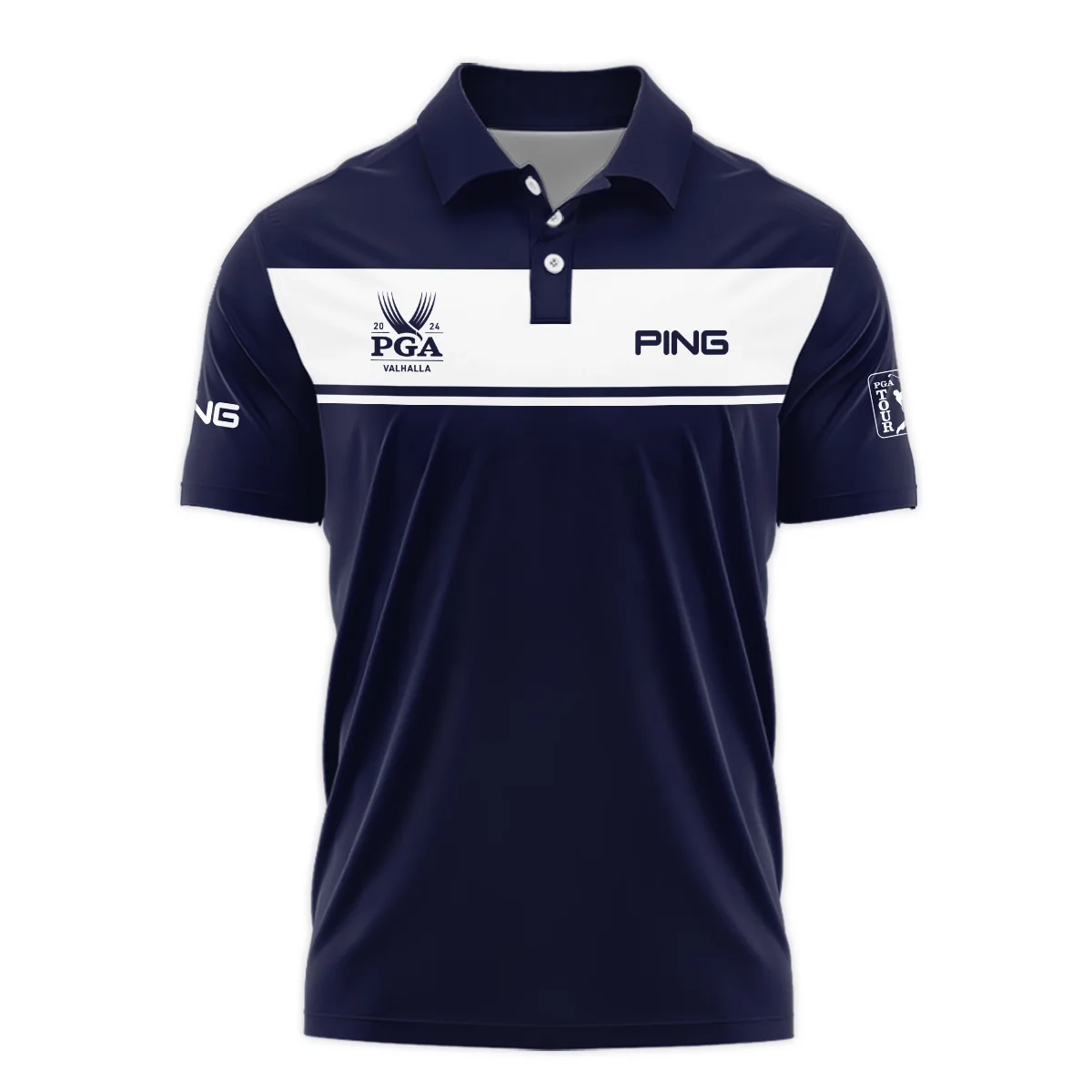 Ping 2024 PGA Championship Golf Polo Shirt Sports Dark Blue White All Over Print Polo Shirt For Men