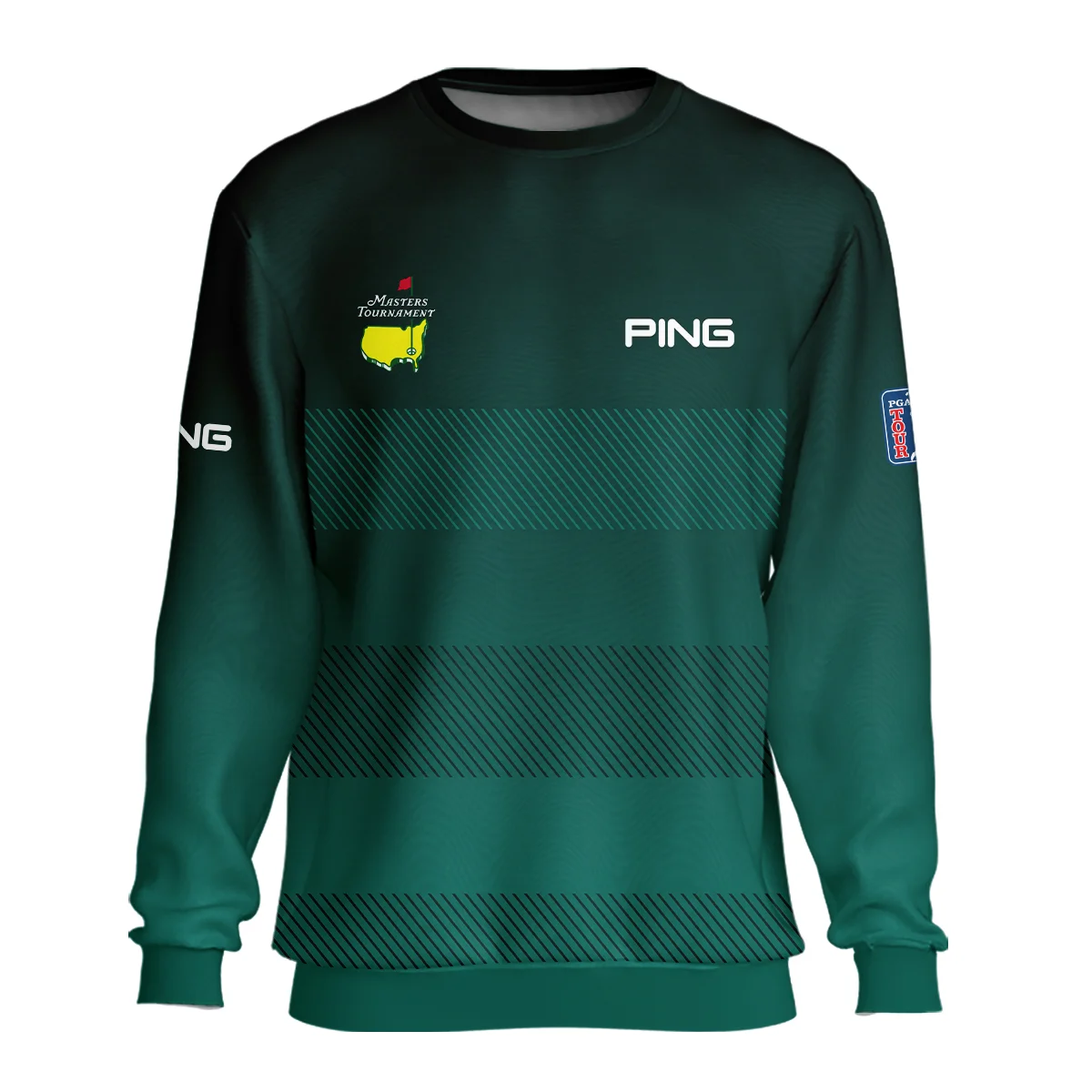 Ping Masters Tournament Dark Green Gradient Stripes Pattern Golf Sport Unisex Sweatshirt Style Classic Sweatshirt