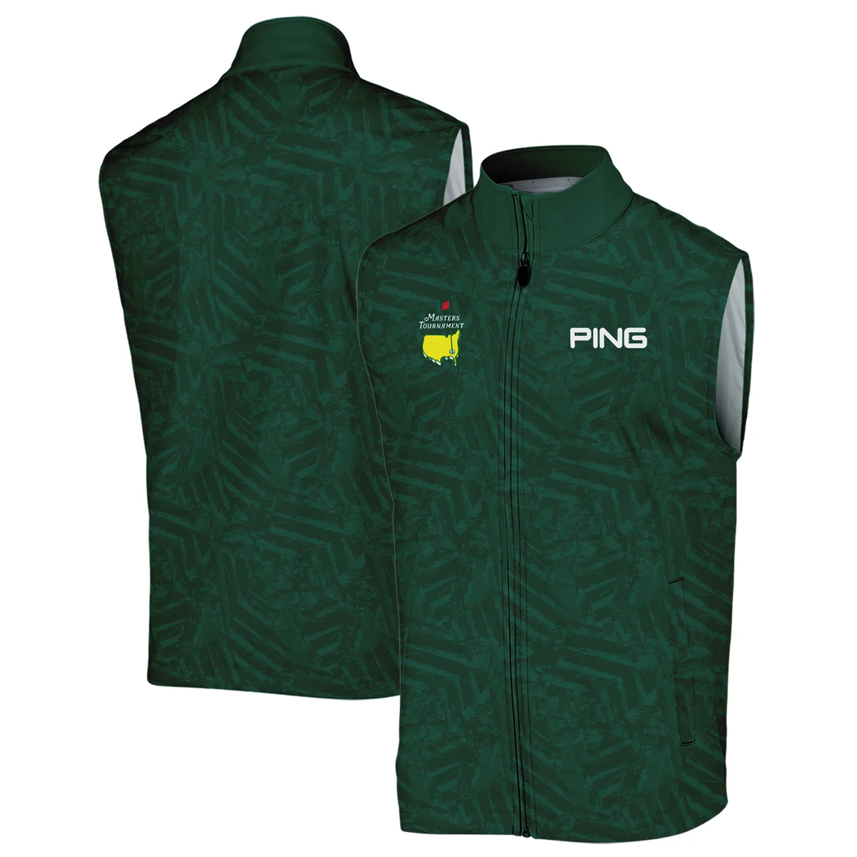 Ping Masters Tournament Green Stratches Seamless Pattern Sleeveless Jacket Style Classic Sleeveless Jacket