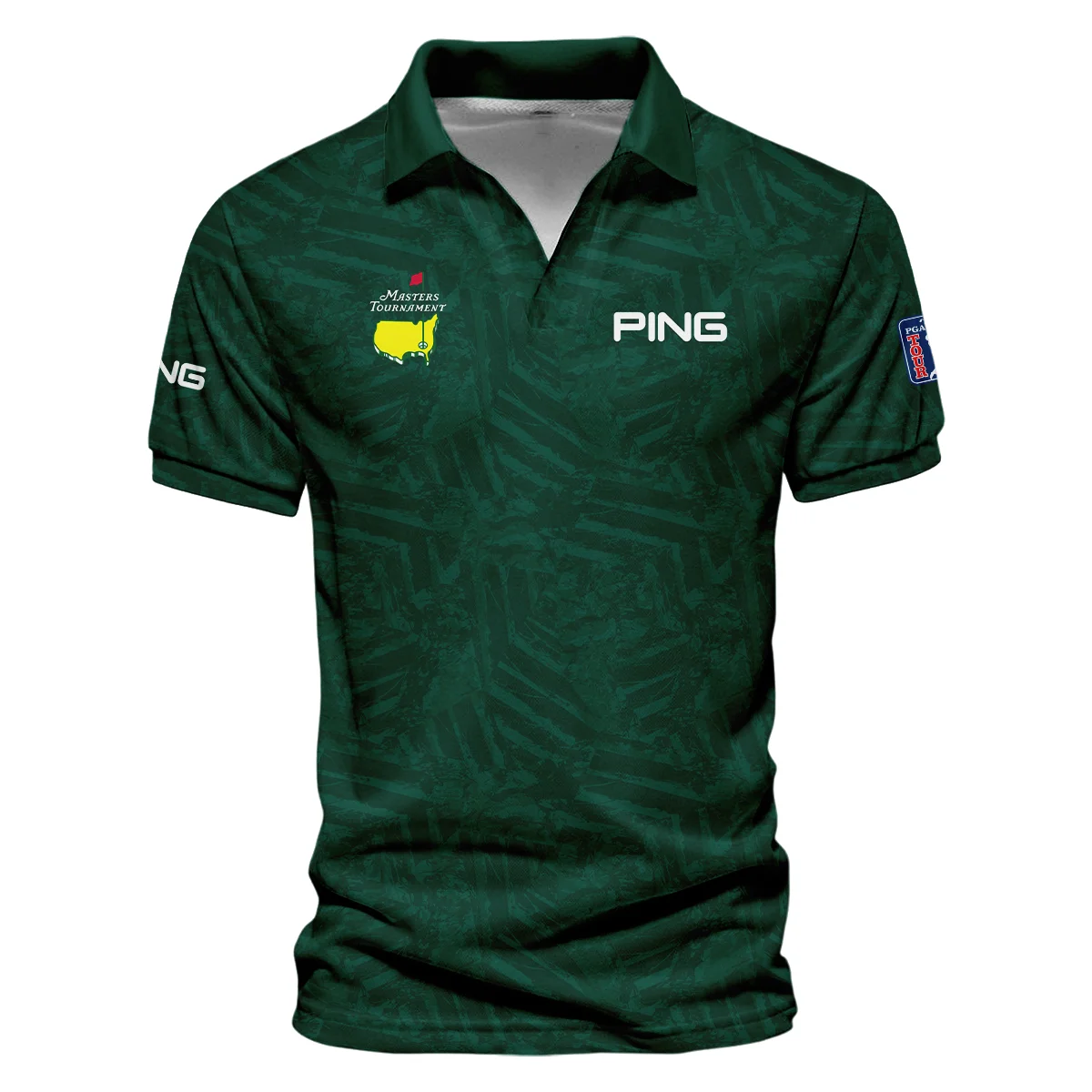 Ping Masters Tournament Green Stratches Seamless Pattern Vneck Polo Shirt Style Classic Polo Shirt For Men