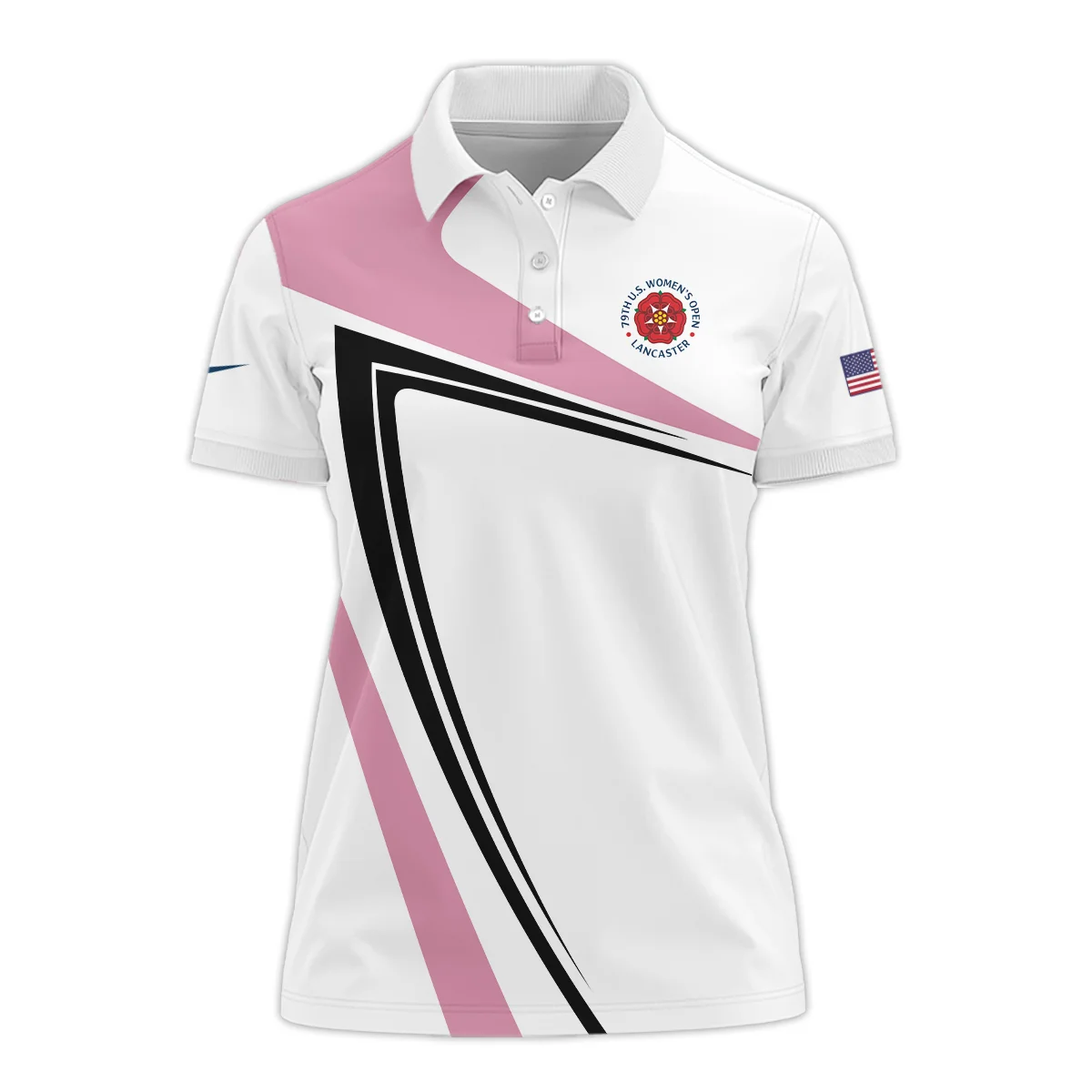 Pink Black Golf Pattern 79th U.S. Women’s Open Lancaster Nike Short Polo Shirt