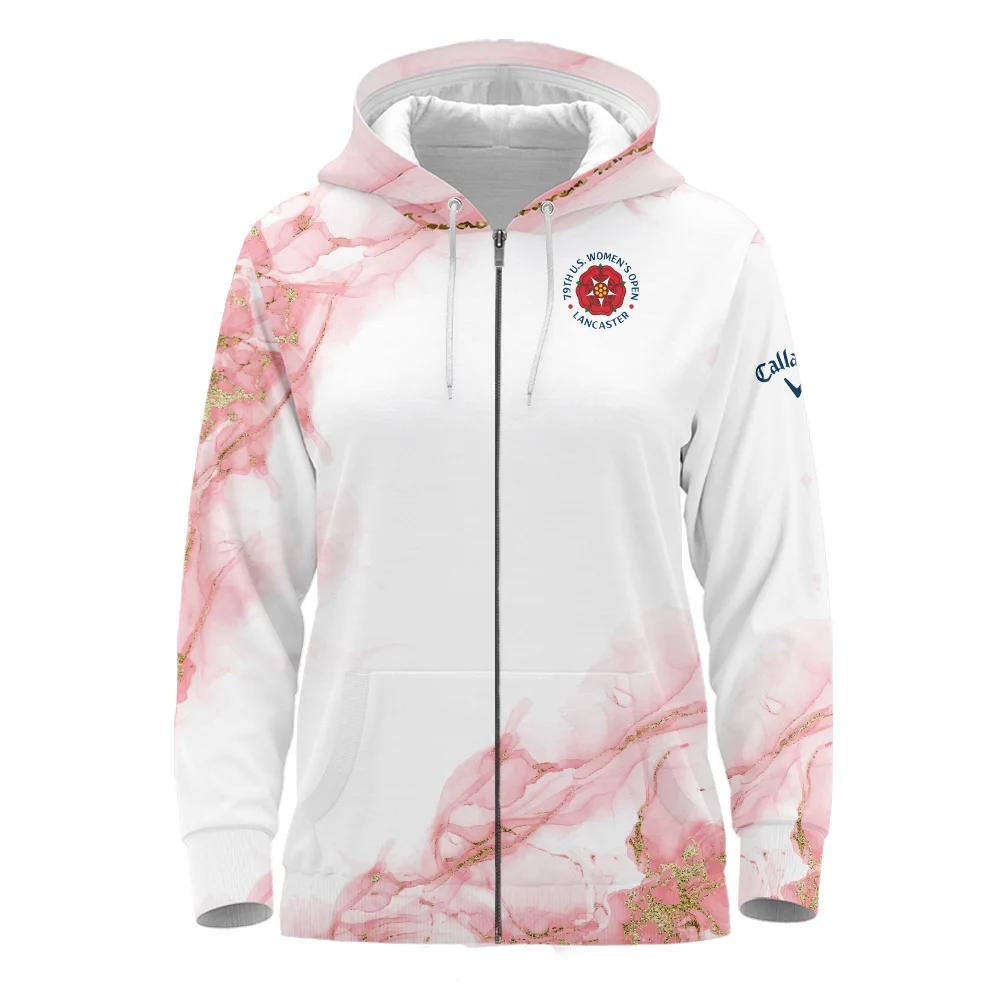 Pink Gold Marble 79th U.S. Women’s Open Lancaster Callaway Zipper Hoodie Shirt Golf Sport All Over Print Zipper Hoodie Shirt