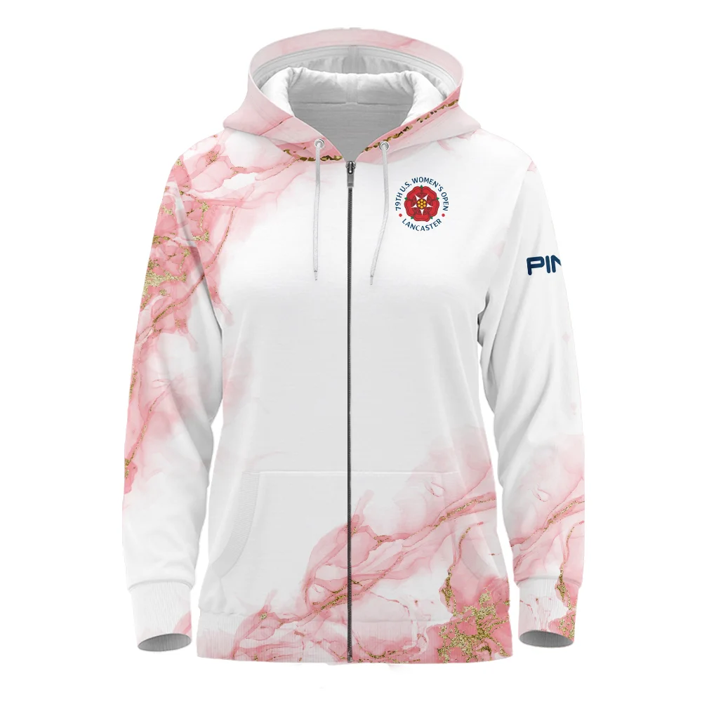 Pink Gold Marble 79th U.S. Women’s Open Lancaster Ping Zipper Hoodie Shirt Golf Sport All Over Print Zipper Hoodie Shirt