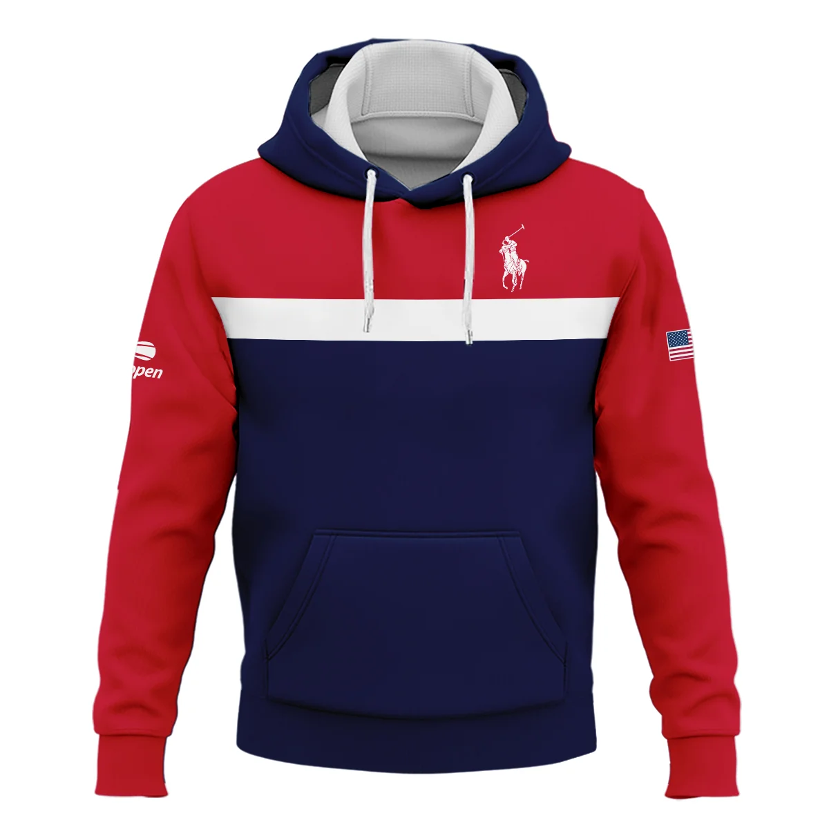 Ralph Lauren Blue Red White Background US Open Tennis Champions Hoodie Shirt Style Classic Hoodie Shirt