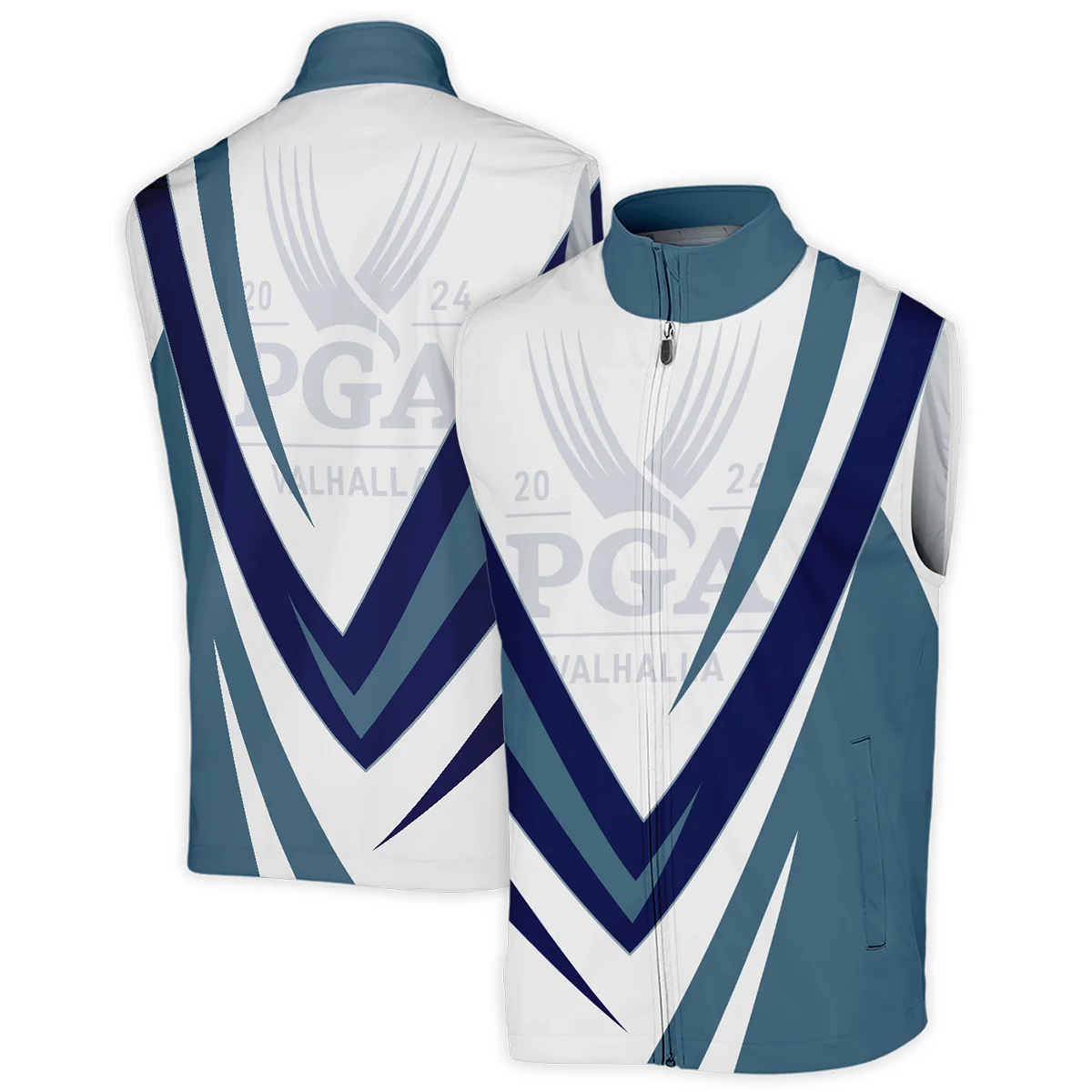 Rolex 2024 PGA Championship Valhalla Dark Moderate Blue White Blue Sleeveless Jacket Style Classic Sleeveless Jacket