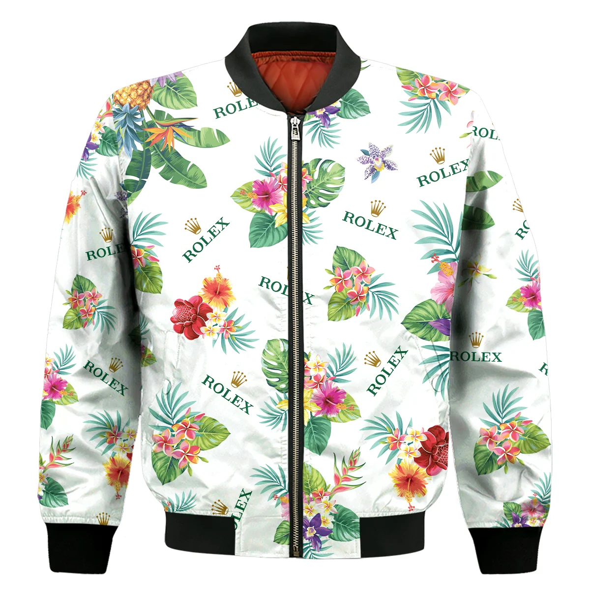 Rolex Hawaiian Flower Bomber Jacket Style Classic Bomber Jacket