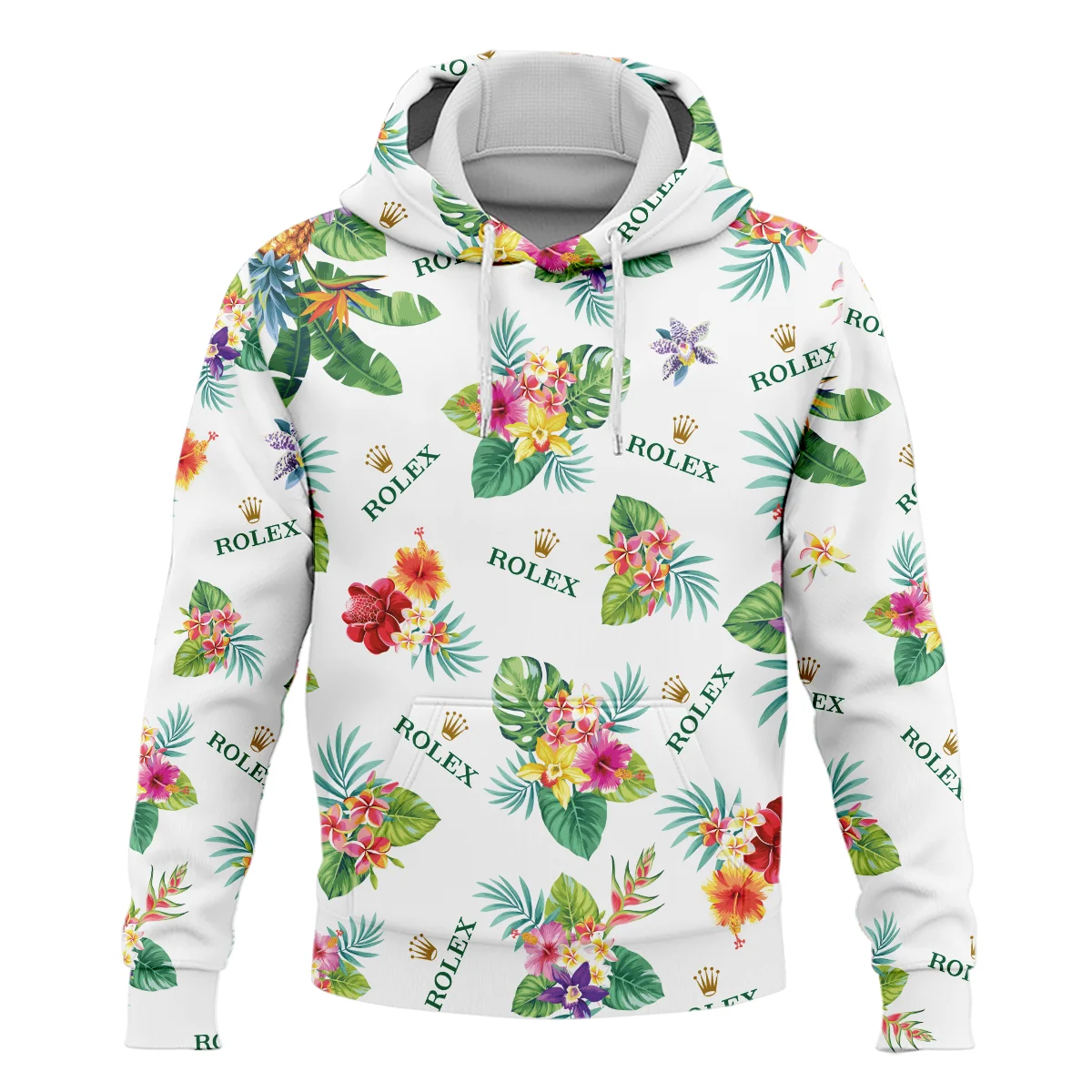 Rolex Hawaiian Flower Hoodie Shirt Style Classic Hoodie Shirt