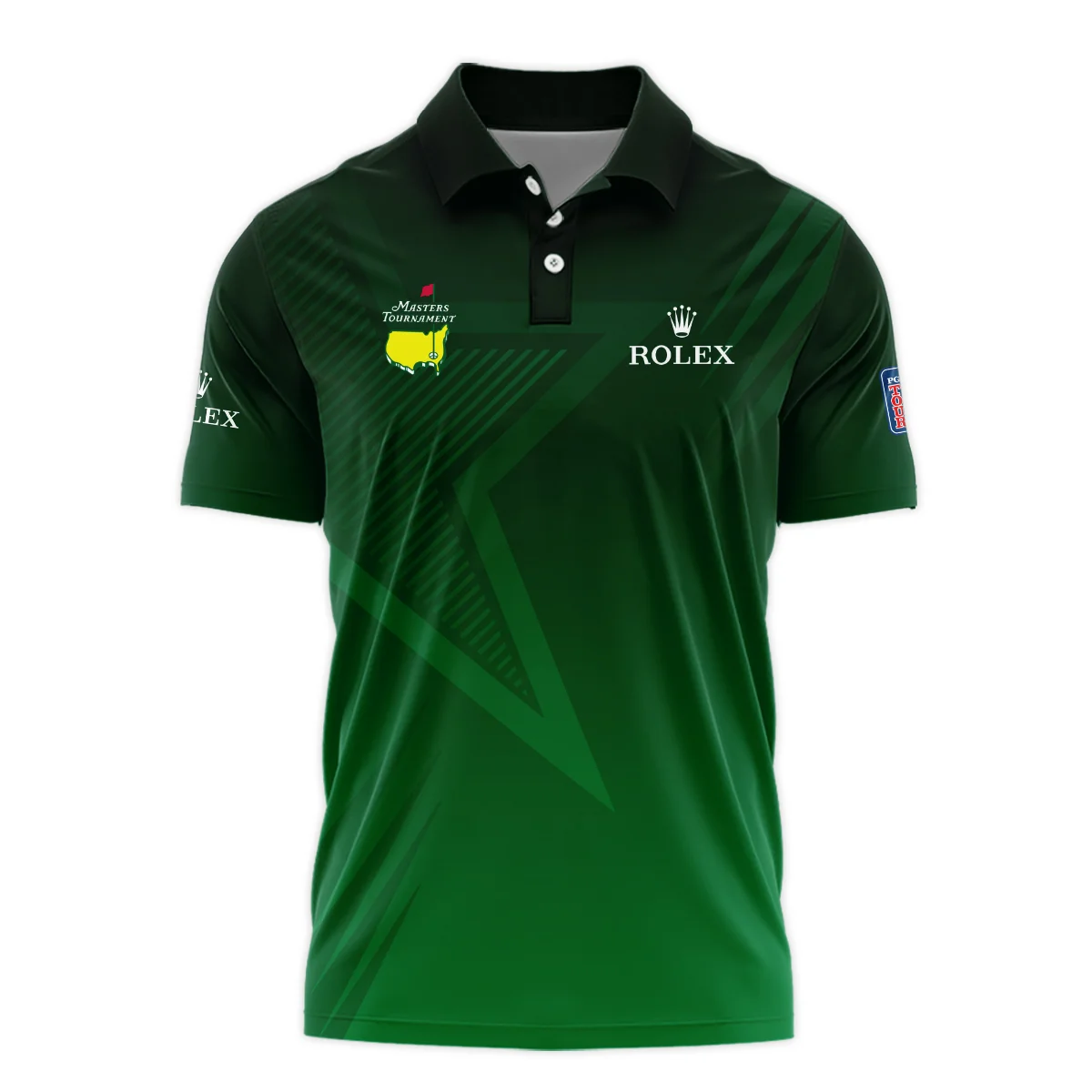 Rolex Masters Tournament Dark Green Star Pattern Polo Shirt Style Classic Polo Shirt For Men