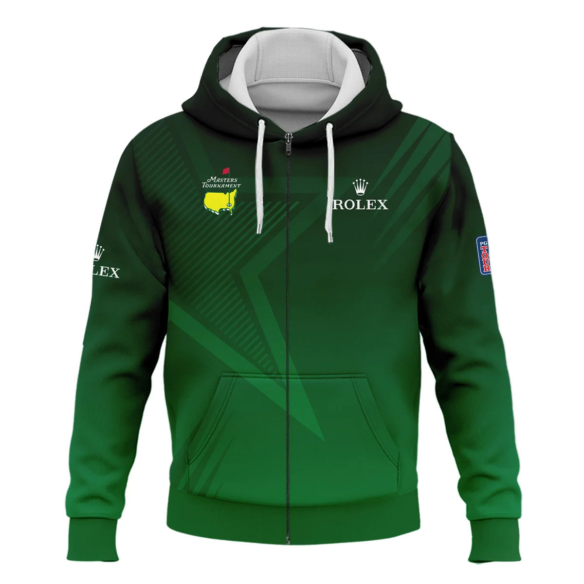 Rolex Masters Tournament Dark Green Star Pattern Zipper Hoodie Shirt Style Classic Zipper Hoodie Shirt