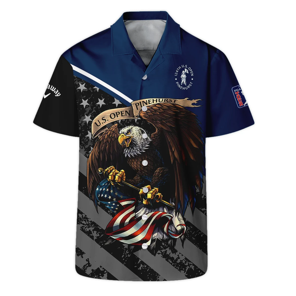 Special Version 124th U.S. Open Pinehurst Callaway Hawaiian Shirt Color Blue Eagle USA  Oversized Hawaiian Shirt