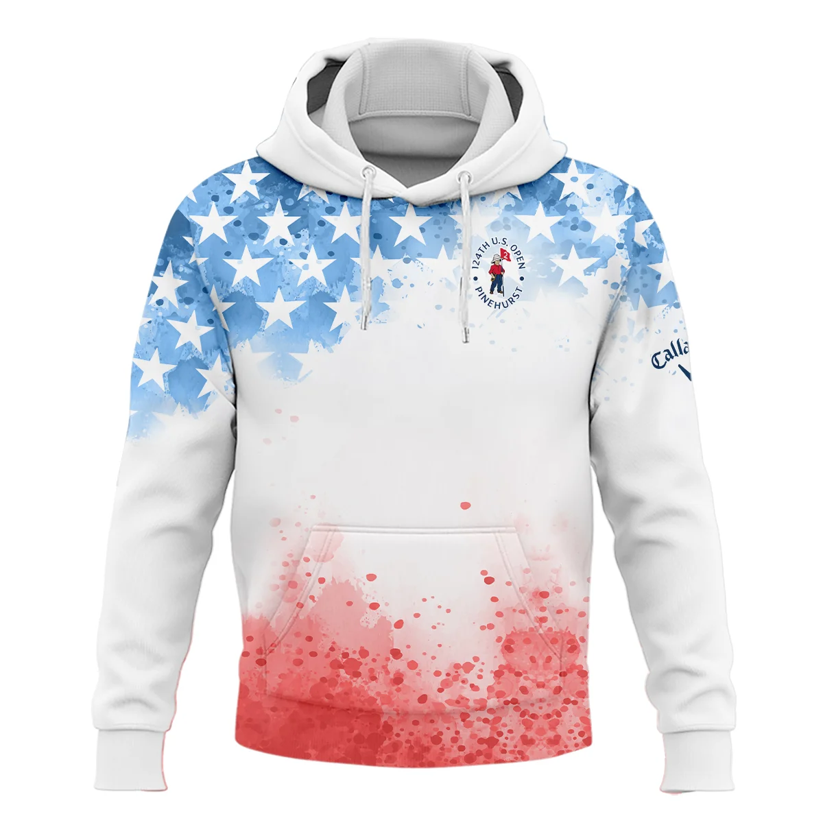 Special Version 124th U.S. Open Pinehurst Callaway Hoodie Shirt Watercolor Blue Red Stars Hoodie Shirt