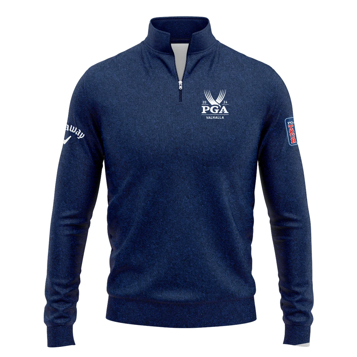 Special Version 2024 PGA Championship Valhalla Callaway Quarter-Zip Jacket Blue Paperboard Texture Quarter-Zip Jacket