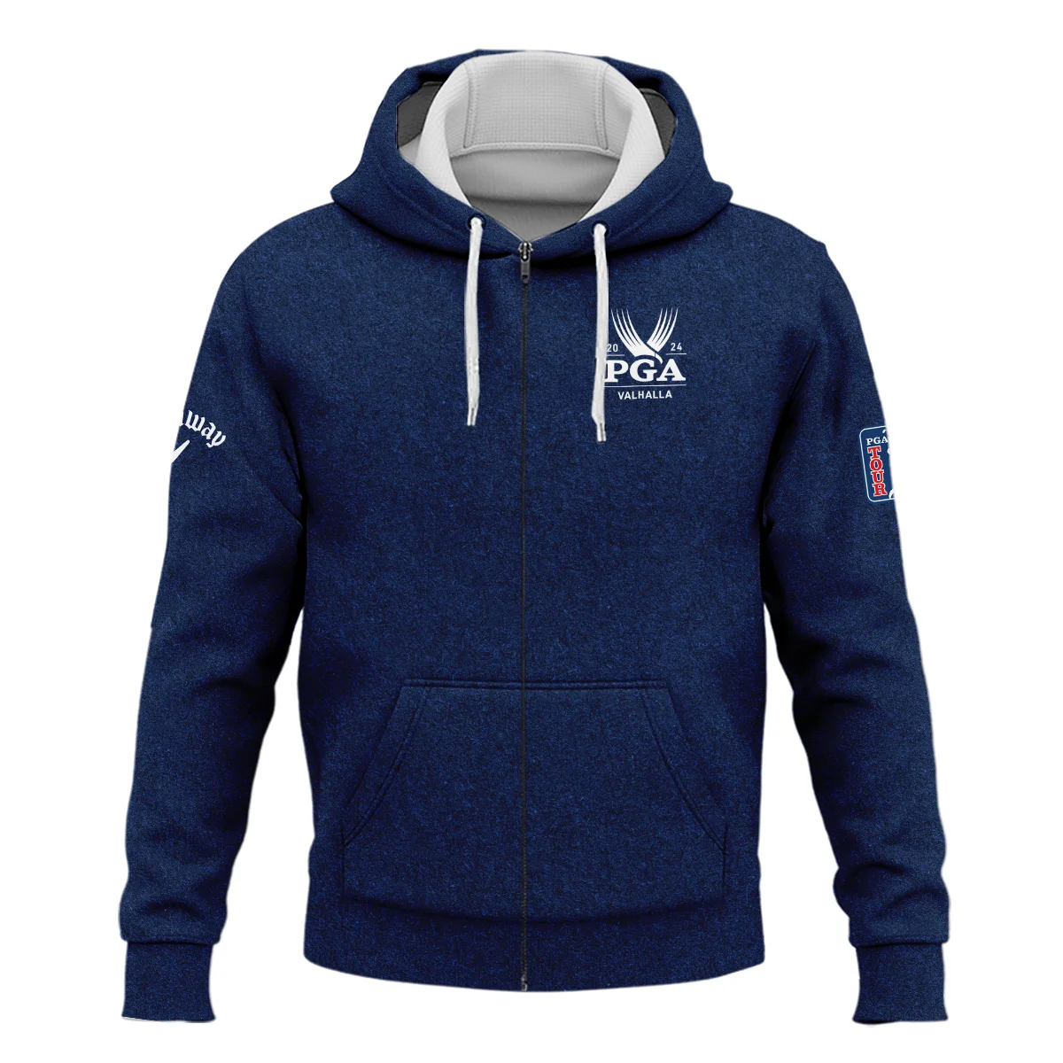 Special Version 2024 PGA Championship Valhalla Callaway Zipper Hoodie Shirt Blue Paperboard Texture Zipper Hoodie Shirt