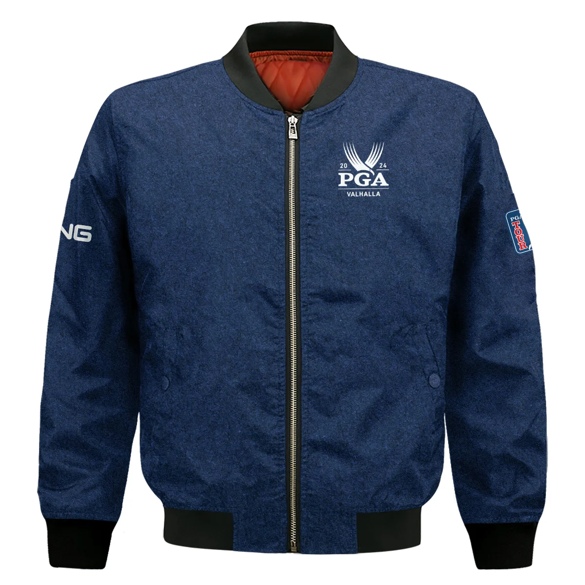 Special Version 2024 PGA Championship Valhalla Ping Bomber Jacket Blue Paperboard Texture Bomber Jacket