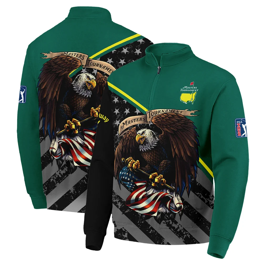 Special Version Golf Masters Tournament Callaway Quarter-Zip Jacket Egale USA Green Color Golf Sports All Over Print Quarter-Zip Jacket