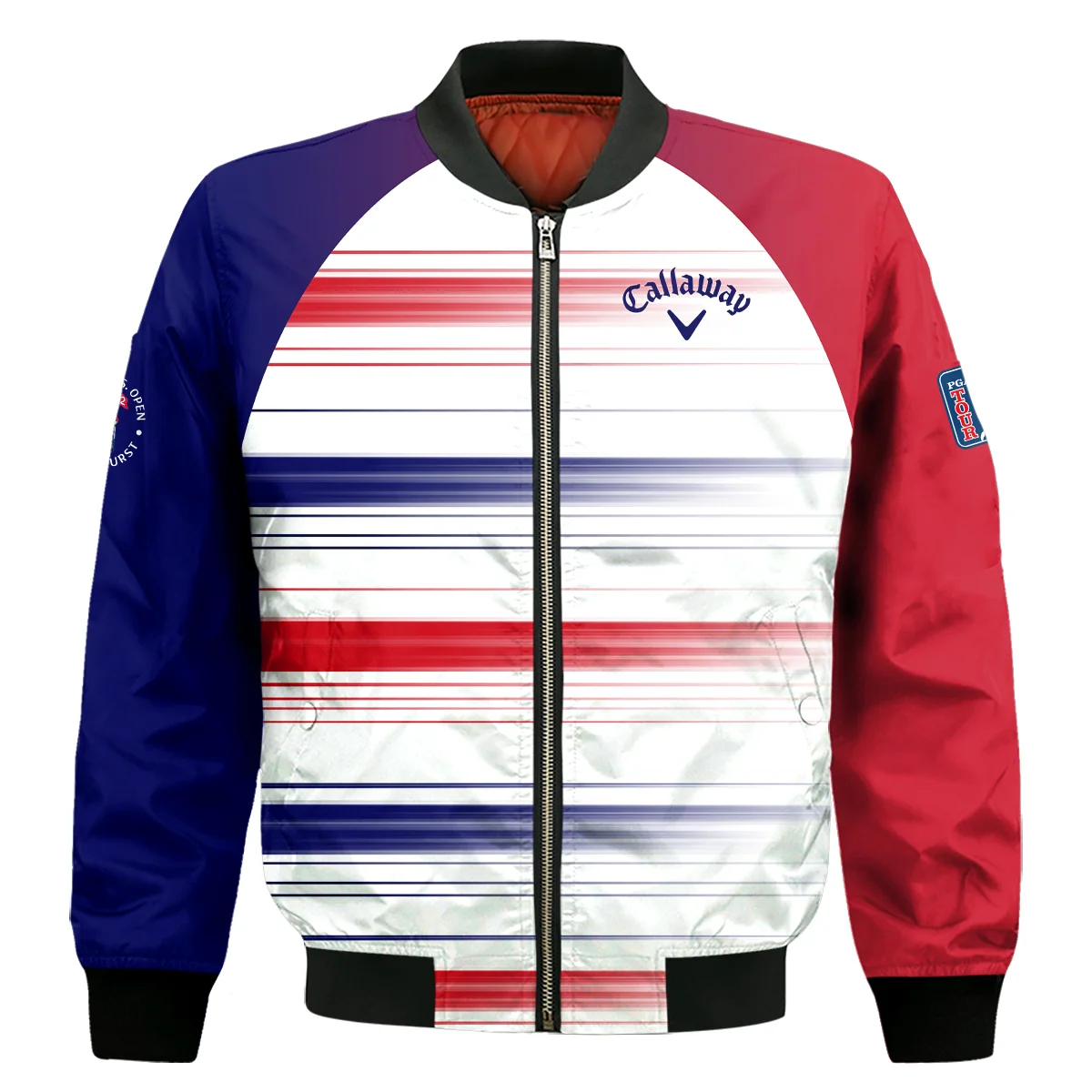 Sport Callaway 124th U.S. Open Pinehurst Bomber Jacket Straight Lines Blue Red Bomber Jacket