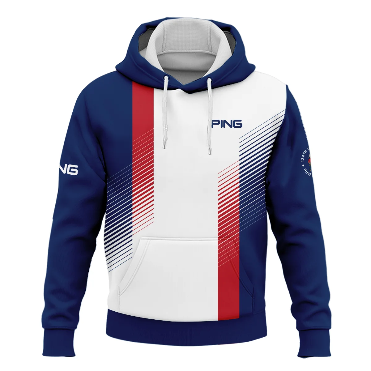 Sport Ping 124th U.S. Open Pinehurst Golf Hoodie Shirt Blue Red Striped Pattern White All Over Print Hoodie Shirt